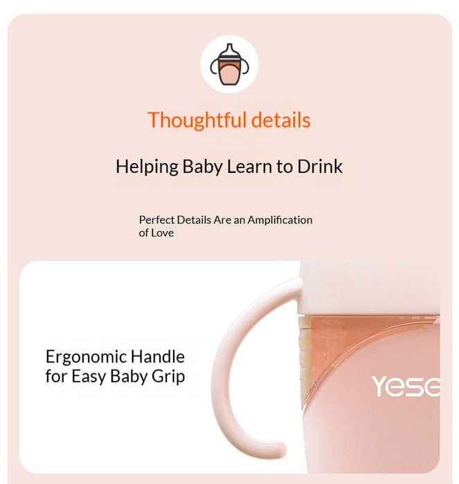 2-in-1 Yeselino Baby Sippy Cup  Anti-Choke Leak-Proof Oral-Friendly Learning Cup 24ml