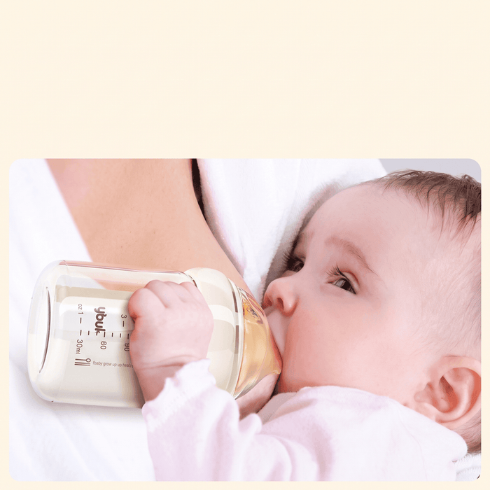 Newborn Youkebei Baby Bottle 0–6 Months Anti-Colic Anti-Spit-Up Anti-Choking 1200ml Soft Silicone Nipple