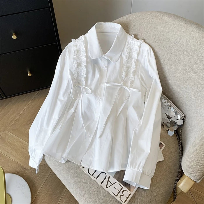 White Kids Top with beads