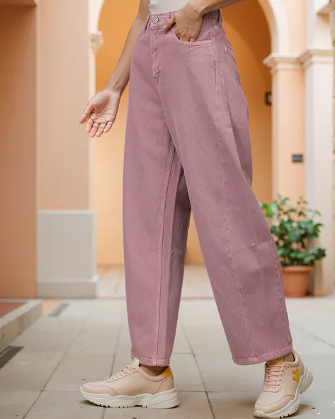 Ankle Length Mom Jeans With Pockets