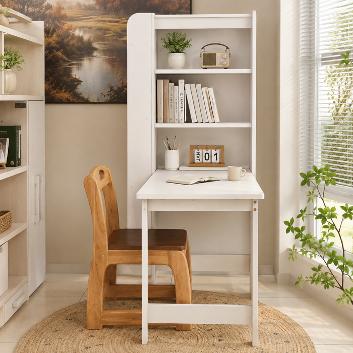 Kids' Bunk Bed with Study Desk and lower Bed