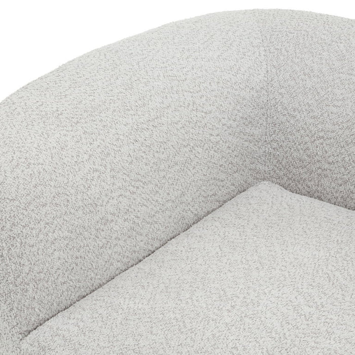 Christopher Knight Home Modern 116" Curved Sectional Sofa Couch, Upholstered Chaise Lounge with 4 Pillows, White Gray
