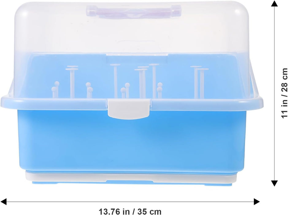 Bottle Drying Rack and Storage Box for Feeding Portable Milk Bottle Organizer with Dustproof Cover Nordic