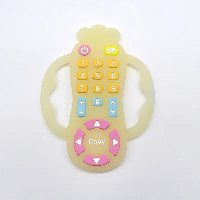 Remote Control Shaped Teether for 6 to 12 Months Baby, Helps Biting Skills Development, Colour & Shape Recognition, Teething Toys for Babies and Toddlers (Remote Pink)