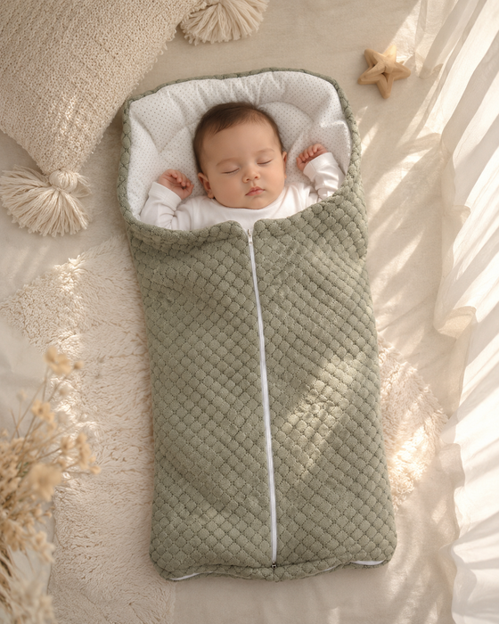 Zippered Waffle Knit Sleeping Baby Bag