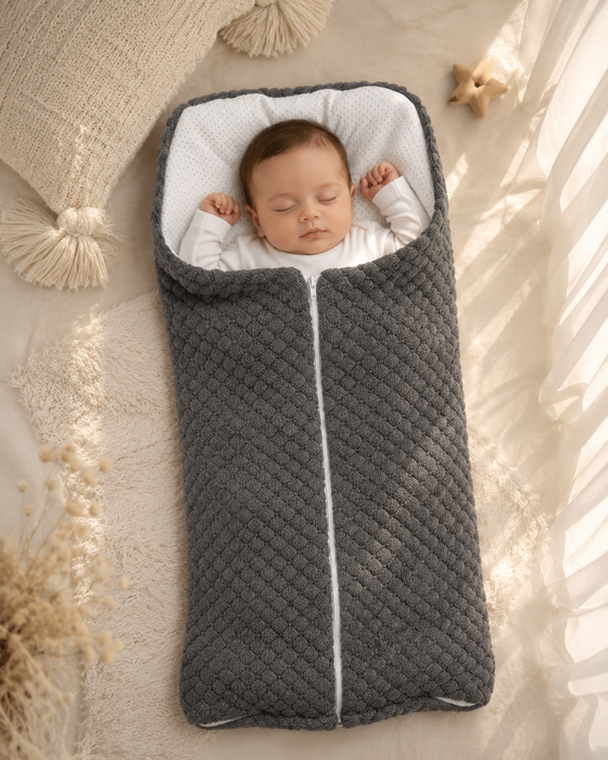 Zippered Waffle Knit Sleeping Baby Bag