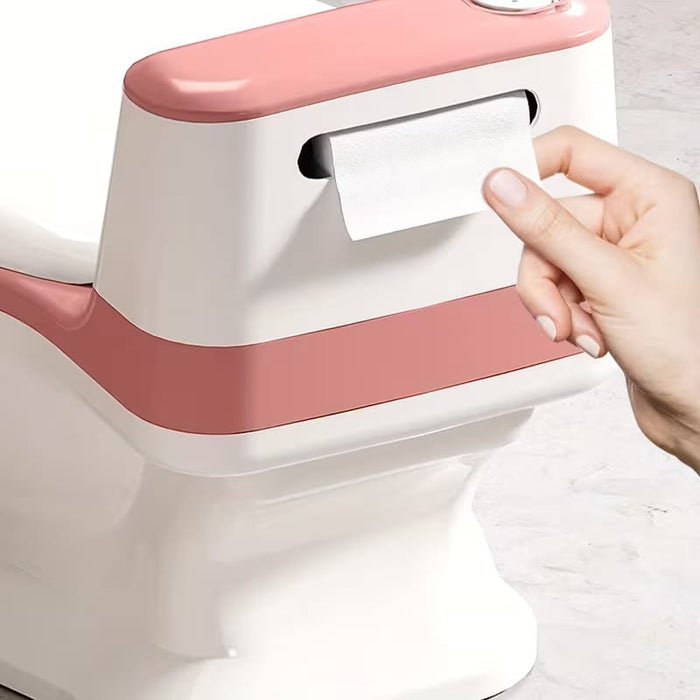 Toddler Potty Training Toilet with Realistic Flushing Sound, Storage Compartment and Toilet Brush for Ages 18 Months+